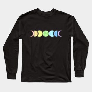 Rainbow Phases of the Moon Long Sleeve T-Shirt